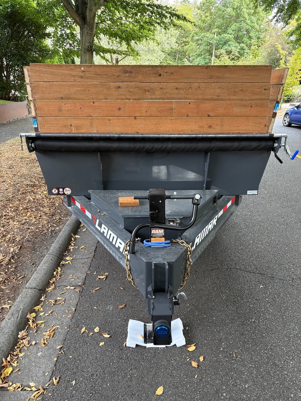 Dump trailer north view