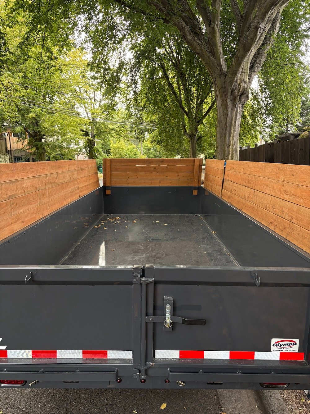 Dump trailer south view